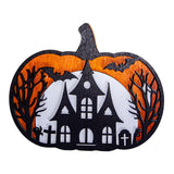 Maxbell Halloween Wooden Pumpkin Plaque Spooky Wood Cutout for Fall Party Favor Wall Style D