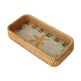 Maxbell Rattan Woven Basket Multi Use Organizer Serving Tray for Home Pantry Kitchen 20x10x4cm