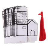 Maxbell Pack of 50pcs Creative White Black House Shape Wedding Favor Box Wedding Birthday Ribbon DIY Candy Boxes - Aladdin Shoppers