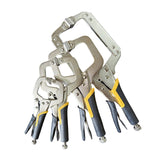 Maxbell 4 Pieces Locking C Clamp Pliers with Non Slip Handle Metal for Workshop Home