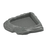 Maxbell Reptile Feeding Dish Corner Decor for Semi Aquatic Bearded Dragons Chameleon gray