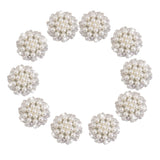 Maxbell Maxbell 10pcs Crystal Rhinestone Pearl Flower Embellishments Button 30mm