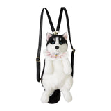 Maxbell Cute Puppy Shaped Backpack Soft Puppy Doll Bag for Pet Lovers Children Teens Pink Plaid Scraf