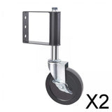 2xDoor Gate Caster Heavy Duty Hard Rubber Gate Wheel Suspension Black 5 in