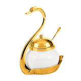 Maxbell Sugar Container Porcelain Canister Spice Container for Sugar Wedding Buffets gold