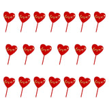 20Pcs Birthday Cake Topper Cake Pick Cake Decoration for Party Birthday Home Red Gold