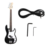 Maxbell Portable Electric Bass Guitar 4 String Bass Guitar for Beginners Kids Adults Black