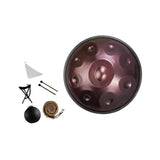 Maxbell 9 Tones Hand Pan Drum Educational Toy Ethereal Drum for Concert Yoga Musical Violet