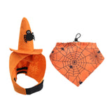 Maxbell Halloween Pet Costume Hat and Bandana Set Cute Fancy Dress up for Dog Cats Orange S
