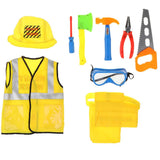 Maxbell Construction Worker Costume Role Play Kit Set - Children Kids Boys Dress Up Educational Toy w/ Repair Tool Kit - Aladdin Shoppers