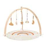Maxbell Wooden Baby Gym with Mat Tummy Time Baby Play Gym Frame for Boys Infant Gift