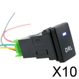 Maxbell 10x4-Pole Push Button Switch Blue LED for DRL light Pattern for