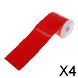 Maxbell 4x3M Warning Reflective Safety Tape Adhesive Sticker for Truck Car Red