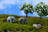 Maxbell Glass Terrarium Flower Vase Candlestick+10pcs Mini Elephant+1pc Bonsai Fence
