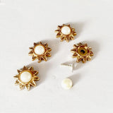 Maxbell 20 Sets Pearl Sunflower Studs Rivets Spikes for DIY Shoes Bags Decor 14mm