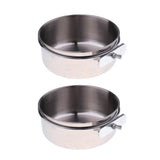 Maxbell 2x Birds Squirrels Parrot Cages Feeder Pet Stainless Steel Food Water Bowl