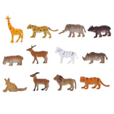 Maxbell Maxbell Set of 12 Wild Zoo Animal Model Figure Toys Kids Party Bag Filler Loot Favours