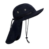 Maxbell Fishing Hat Outdoor Breathable Sun Protective Hunting Sun Hat with Neck Flap Black