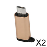 Maxbell 2xType C Adapter with Keychain Charger to Micro USB Converter Connector Gold