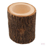Maxbell 10x Stump Wooden Candle Holder Tea Light Holder for Wedding Decoration 7cm