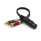 Maxbell 6x1 XLR Female to 2 RCA Male Stereo Plug Adapter Cable