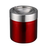 Maxbell Stainless Steel Ashtray Desktop Mini Trash Can Stand Holder Ash Tray Red