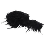 Maxbell 4xHandmade Black Rooster Feather Fringe Trim 33 Inch for Sewing Crafts
