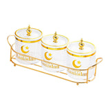 Maxbell Dry Fruit Jars with Lid with Tray Snack Container for Living Room Party Home Transparent
