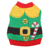 Maxbell Maxbell Green Santa Christmas Cotton T-shirt Clothes Apparel for Pet Dog Puppy M