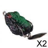 Maxbell 2xFrog Lure Bass Bait Metal Sequin Swimbait Float on Water Lure for Freshwater Style A