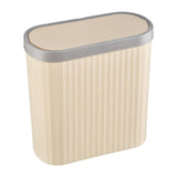 Maxbell Oval Trash Can Design with Lid Garbage Bin for Home Living Room Bedroom white S