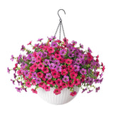 Maxbell Faux Hanging Plants Flowers Basket Elegant Realistic for Summer Outside Yard Style E