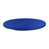 Maxbell Fitted Round Table Cloth Elastic Edge Non Slip Lightweight Round Table Cover Blue