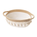 Maxbell Cotton Rope Woven Basket for Organizing Soft for Tabletop Bedroom Countertop Grass Yellow White
