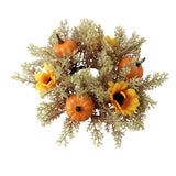 Maxbell Candle 9.8" Decoration Candle Wreath for Party Thanksgiving Celebration Orange Pumpkins