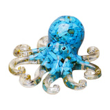 Maxbell Crystal Gravel Octopus Figurine Collectible Sea Animal for Home Living Room Blue Turquoise