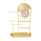Maxbell Jewelry Holder with Mirror Tabletop Jewelry Stand for Bedroom Earrings Rings