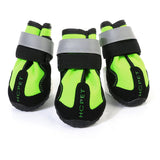 Maxbell Maxbell 4-Pack Pet Dog Reflective Rain Shoes Snow Boots Rubber Rugged Sole L Green