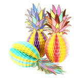 Maxbell 9pcs Set Multicolor Paper Pineapple Honeycomb Ball Table Centerpiece Decor