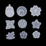 Maxbell 1set of 9 shapes Silicone Diamond Pendants Mold DIY Jewelry Resin Moulds Epoxy Molding Tool - Aladdin Shoppers