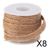 Maxbell 8xBurlap Hessian Woven Ribbon Rope Cord String Wedding Gift Bow Wrapping C