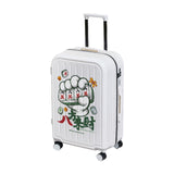 Maxbell 24" Luggage Adjustable Handle Graffiti Stylish with Wheels Portable Suitcase White