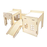 Maxbell Wooden Bunny Hideout Castle Sturdy Habitats for Hedgehog Gerbil Small Animal