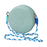 Maxbell Woven Straw Crossbody Bag Lightweight Fashion Bohemia Bag Women Shoulder Bag Blue