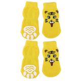 Maxbell Maxbell Tiger Pattern Pet Dog Puppy Cat Non-slip Socks with Cute Paw Prints Size S