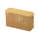 Maxbell Imitation Rattan Basket Decorative Storage Bin for Desktop Bedroom Household S yellow