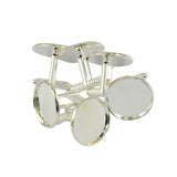 Maxbell 6Pcs Mens Square Round Blank Setting Base Pad CuffLink DIY Cabochon Cufflink