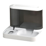 Maxbell Food Dispenser Water Bowl Portable Pets Feeder Waterer for Puppy Cats Rabbit White