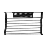 Maxbell Foldable Dish Drying Rack Silicone Dish Drainer for Cookware Hotel Apartment black