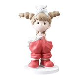 Maxbell Girl Statue Collectible Miniature Ornament for Living Room Fireplace Desktop Pink
